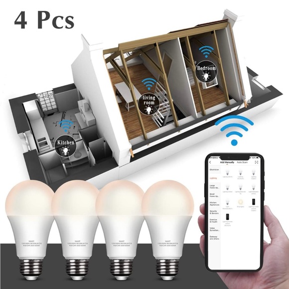 Elecwish Lighting A19 Dusk to Dawn LED Bulb - Multicolor - Picture 5 of 7